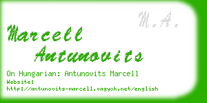 marcell antunovits business card
